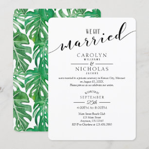 Convite Nos Casamos com Festa de casamento Verde Tropical