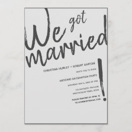 Convite "Nos Casamos!" Recepção de casamento de Script Cas