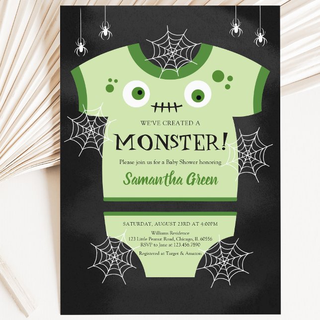 Convite Nós Criamos um Chuveiro de Bebê Monstro (Criador carregado)