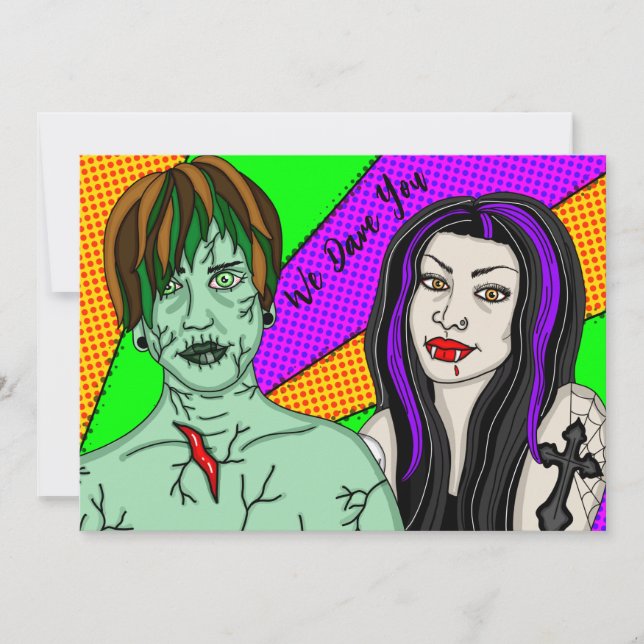 Convite Nós Desafiamos Você | Festa de Halloween (Frente)