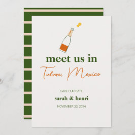Convite nos encontre no casamento de tulum, salve a data