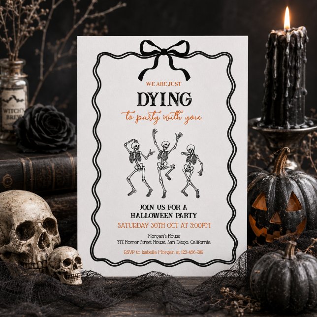 Convite Nós Estamos Apenas Morrendo Festa de Halloween (Criador carregado)