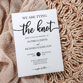 Convite Nós Estamos Dando O Nó Chic Calligraphy Casamento