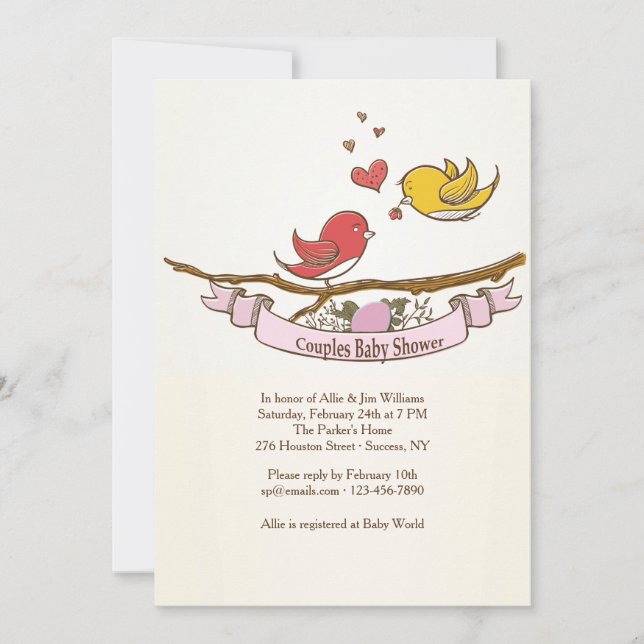 Convite Nós estamos esperando que um chá de fraldas dos (Frente)