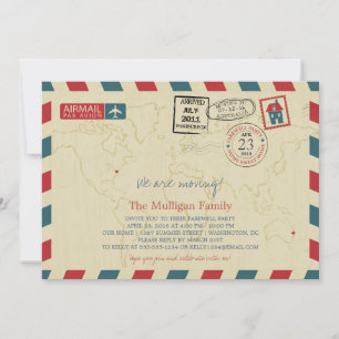 Convite Nós estamos movendo o partido de adeus do correio