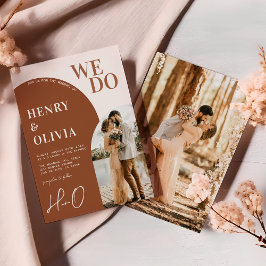 Convite Nós Fazemos | Arch Modern Terracotta Bold Wedding