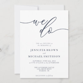 Convite Nós fazemos assinatura navy minimalista