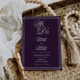 Convite Nós Fazemos Casamento de Dinheiro Antigo Roxo