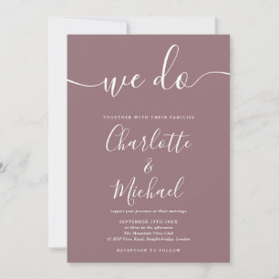 Convite Nós Fazemos Casamento de Rótulo Mauve