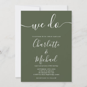 Convite Nós Fazemos Casamento de Script de Assinatura Verd