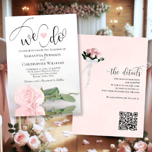 Convite Nós Fazemos! Casamento do Código QR Rosa Rosa Rosa