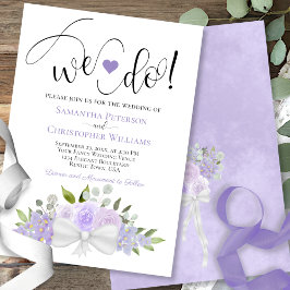 Convite Nós Fazemos! Casamento Floral de Boho Roxo, Lavand