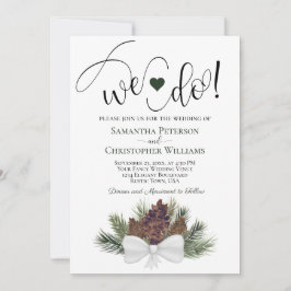 Convite Nós Fazemos! Casamento no inverno Rustic Pinecones