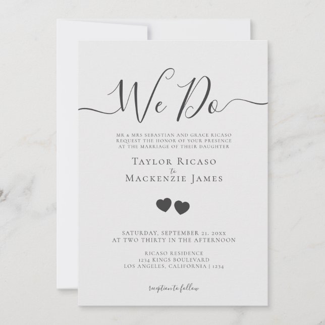 Convite Nós Fazemos Casamento Personalizado Elegante (Frente)