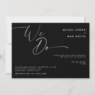 Convite Nós Fazemos Casamento Preto e Branco