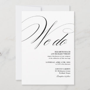 Convite Nós Fazemos Casamento Preto E Branco Com Letra Ele