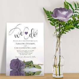 Convite Nós Fazemos! Casamento Romântico com Rosa Roxo Ele