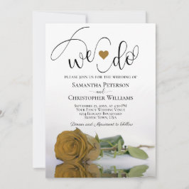 Convite Nós Fazemos! Casamento Romântico Ochre Rosa Elegan