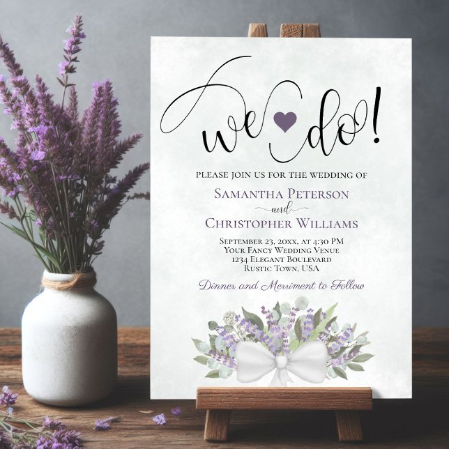 Convite Nós Fazemos! Casamento Rustic Eucalyptus & Lavanda (Criador carregado)