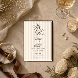 Convite Nós Fazemos Elegante Expresso Listrado Casamento