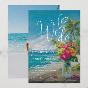 Convite Nós Fazemos Fotografia de Casamento Floral de Prai
