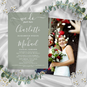Convite Nós Fazemos Parte Dois Casamento Verde Sage Foto S