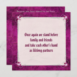 Convite "Nós fazemos" renovação do voto de casamento