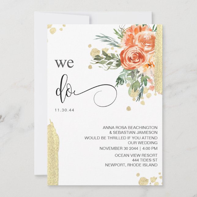 Convite *~* NÓS FAZEMOS SVP Floral Rosa Rosa Rosa Rosa Ros (Frente)