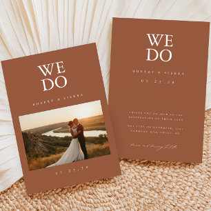 Convite Nós Fazemos Terracotta Casamento Fotográfico Moder