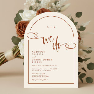 Convite Nós Fazemos Terracotta Modern Script Casamento