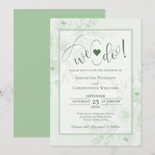 Convite Nós Fazemos! Verde Sage Boho Chic Floral Casamento