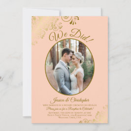 Convite Nós Fizemos! Recepção de Casamento Coral Pêssego e