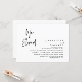 Convite Nós fugimos, a celebração do Partido de Elopemento