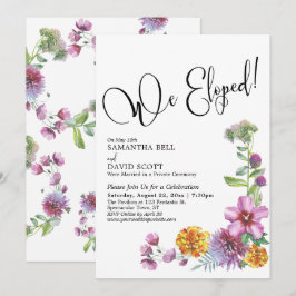 Convite Nós Fugimos Aquarela Flores Silvestres Recepção