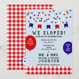 Convite Nós Fugimos Juntos! Festa de Piquenique Casamento 