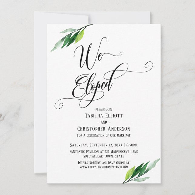 Convite Nós Fugimos Juntos Roteiro Elaborado e Folhagens (Frente)