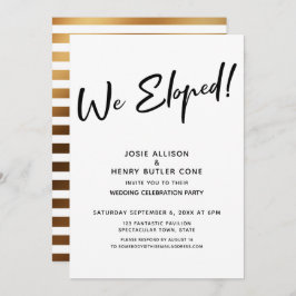 Convite Nós Fugimos! Recepção de Casamento Moderna + Listr