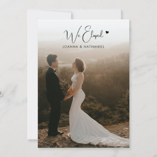 Convite Nós Fugimos Recepção Somente Foto de Casamento Sim