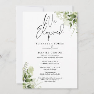 Convite Nós Fugimos Votos de Casamento Festa Floral Verde