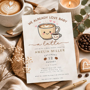 Convite 'Nós Já Amamos o Bebê Muito' Café Chás de Bebê
