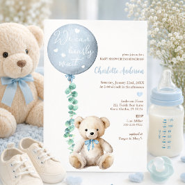 Convite Nós Mal Podemos Esperar Chá de Bebê Urso Eucalipto
