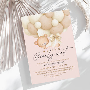 Convite Nós Mal Podemos Esperar Rosa Corado Baby Shower