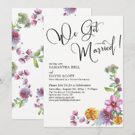 Convite Nós Nos Casamos Aquarela Recepção de Flores Silves
