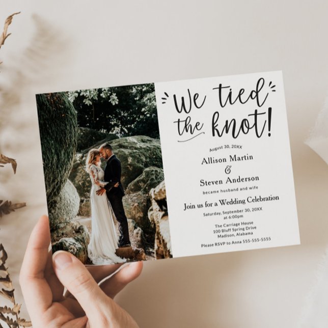 Convite Nós nos casamos com Recepção de Casamento com Foto (Criador carregado)