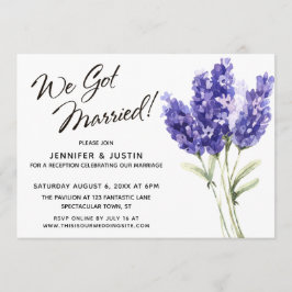 Convite Nós Nos Casamos Flores de Lavanda Aquarela