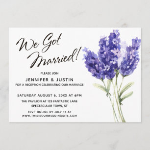 Convite Nós Nos Casamos Flores de Lavanda Aquarela