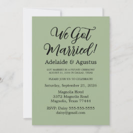 Convite Nós Nos Casamos Recepção de Casamento Verde