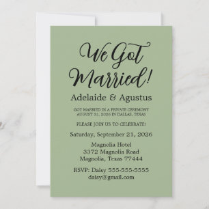 Convite Nós Nos Casamos Recepção de Casamento Verde
