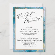 Nós Nos Casamos Recepção de Tinta Azul e Dourada S