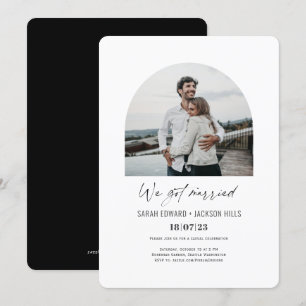 Convite nós nos casamos Simple Arch Photo elopement Convit